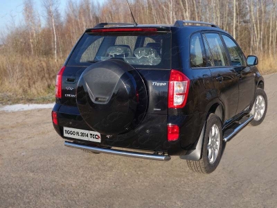 Защита заднего бампера 60 мм ТСС для Chery Tiggo FL 2013-2016