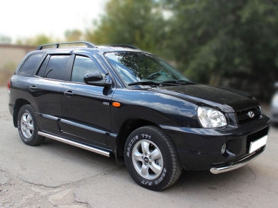 Пороги труба d-60 Технотек для Hyundai Santa Fe Classic 2000-2012