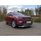 Защита передняя овальная длинная с ДХО 75х42 мм ТСС для Hyundai Santa Fe 2015-2018