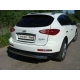 Защита заднего бампера овальная овальная 75-42 мм ТСС для Infiniti QX50/EX25/EX35/EX37 2007-2016