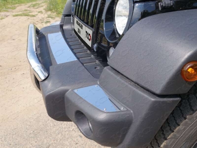 Защита переднего бампера кенгурин 60 мм ТСС для Jeep Wrangler 5D 2010-2018