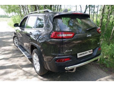Защита заднего бампера центральная 60-42 мм ТСС для Jeep Cherokee 2014-2018