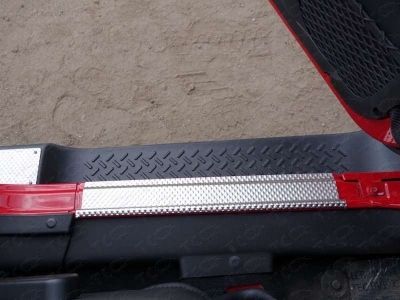 Накладки на пластиковые пороги декоративные (комплект 4 шт.) ТСС для Jeep Wrangler 3D 2010-2018