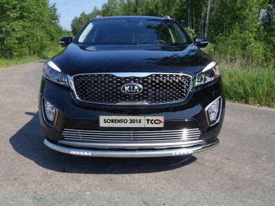 Накладка решётки радиатора 12 мм ТСС для Kia Sorento Prime 2015-2017