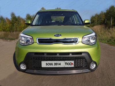 Накладка решётки радиатора нижняя 12 мм ТСС для Kia Soul 2014-2016
