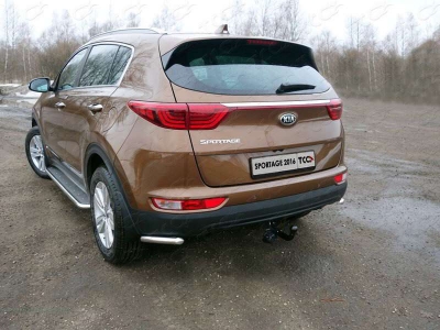 Защита задняя уголки 42 мм ТСС для Kia Sportage 2016-2018