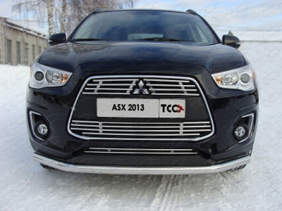 Накладка решётки радиатора верхняя 12 мм ТСС для Mitsubishi ASX 2013-2016