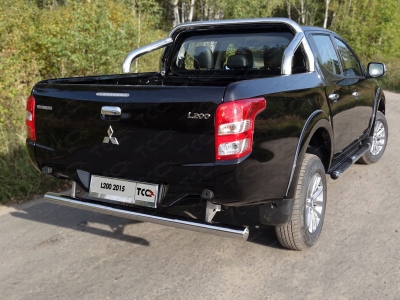 Защита заднего бампера центральная 76 мм ТСС для Mitsubishi L200 2015-2019