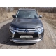 Защита переднего бампера длинная 60 мм ТСС для Mitsubishi Outlander 2015-2018