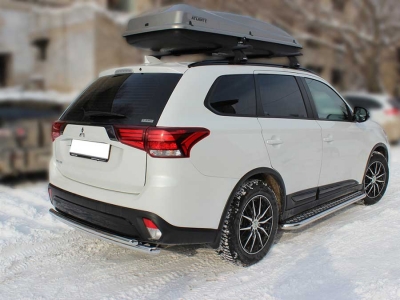Пороги лист d-53 Технотек для Mitsubishi Outlander 2018-2021