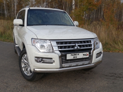 Накладка решётки радиатора 16 мм ТСС для Mitsubishi Pajero 4 2014-2021