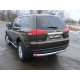 Защита заднего бампера овальная овальная 75х42 мм ТСС для Mitsubishi Pajero Sport 2013-2016