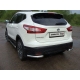 Защита заднего бампера уголки 60 мм ТСС для Nissan Qashqai 2014-2021