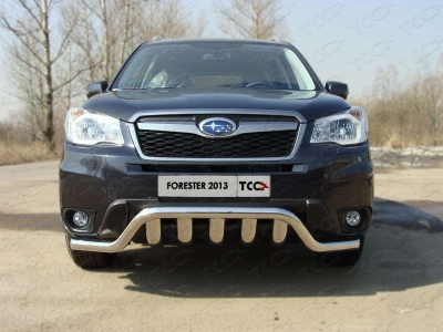 Защита передняя Кенгурятник с вставкой 60-75 мм ТСС для Subaru Forester SJ 2013-2016