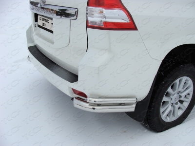 Защита задняя уголки 76х42 мм ТСС для Toyota Land Cruiser 150 2009-2013