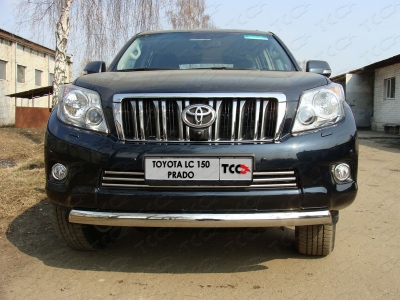 Защита передняя овальная 75х42 мм ТСС для Toyota Land Cruiser 150 2009-2013