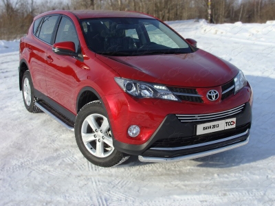 Защита переднего бампера 60 мм ТСС для Toyota RAV4 2013-2015