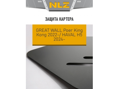 Защита картера для GWM King Kong (22-) 2,0 бен./диз. МT / HAVAL H5  (24-) 2,0 бен./диз. 4WD / Грейт Волл Поер Кинг Конг