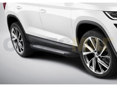 Пороги алюминиевые Rival BMW-Style для Skoda Kodiaq 2017-2021