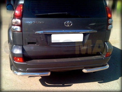 Защита задняя уголки 76 мм для Toyota Land Cruiser Prado 120 2002-2009