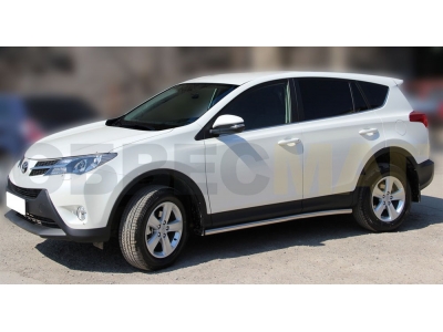 Пороги труба 60 мм по форме короба Технотек для Toyota RAV-4 2013-2015