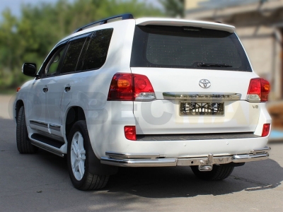 Защита задняя уголки двойные 76-43 мм для Toyota Land Cruiser 200 2007-2011