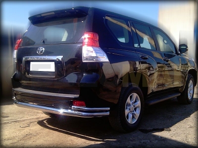 Защита задняя с уголками 76-43 мм для Toyota Land Cruiser Prado 150 2009-2013