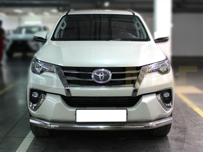 Защита переднего бампера 76 мм для Toyota Fortuner 2017-2020