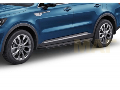 Пороги алюминиевые Rival Premium Black для Kia Sorento 2020-2021