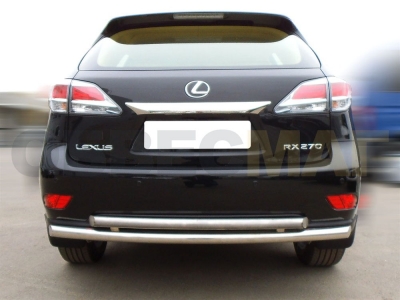 Защита заднего бампера двойная 60-53 мм для Lexus RX270/350/450 2012-2015