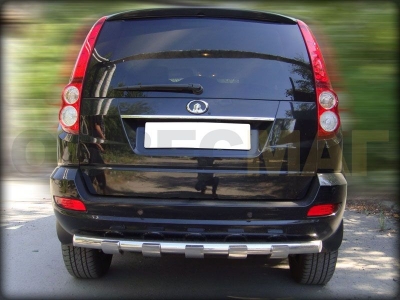 Защита заднего бампера 60 мм с накладками для Great Wall Hover H5 2011-2015