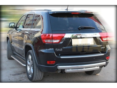 Защита заднего бампера овальная 76х40 мм для Jeep Grand Cherokee 2010-2013