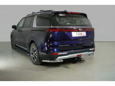 Защита задняя уголки длинные 60 мм ТСС для Kia Carnival 2020-2021