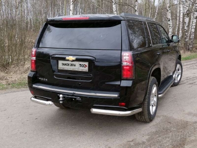 Защита задняя уголки 76 мм ТСС для Chevrolet Tahoe 2016-2021