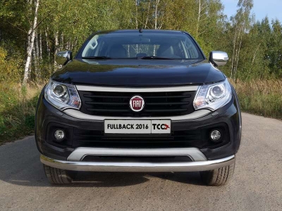 Защита передняя овальная 75х42 мм ТСС для Fiat Fullback 2016-2021