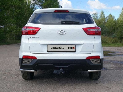 Защита задняя уголки 42 мм ТСС для Hyundai Creta 2016-2021