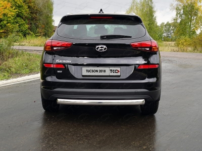 Защита заднего бампера овальная 72х42 мм для Hyundai Tucson 2019-2021