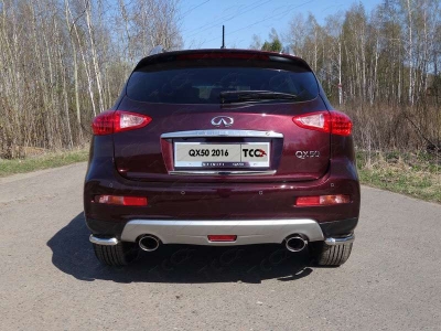 Защита задняя уголки 42 мм ТСС для Infiniti QX50 2016-2017