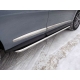 Пороги с площадкой нержавеющий лист 42 мм ТСС для Infiniti QX60 2016-2021