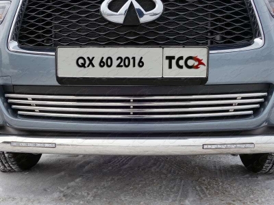 Накладка решётки радиатора 16 мм без круизконтроля ТСС для Infiniti QX60 2016-2021