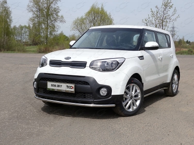 Защита переднего бампера 42 мм ТСС для Kia Soul 2016-2021