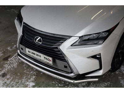 Защита переднего бампера с ДХО 60 мм ТСС для Lexus RX-200t/350/450h 2015-2021