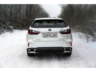 Защита задняя уголки 60 мм ТСС для Lexus RX-200t/350/450h 2015-2021