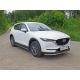 Пороги овальные с накладкой 75х42 мм ТСС для Mazda CX-5 2018-2021