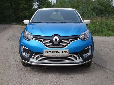 Накладка решётки радиатора верхняя 16 мм ТСС для Renault Kaptur 2016-2021