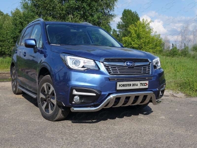 Накладка решётки радиатора верхняя 12 мм ТСС для Subaru Forester 2016-2018