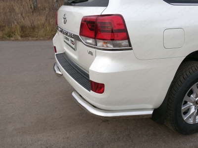 Защита задняя уголки под фаркоп 76 мм ТСС для Toyota Land Cruiser 200 2015-2021