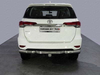 Защита задняя уголки 76 мм ТСС для Toyota Fortuner 2017-2020