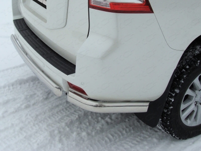 Защита задняя овальные уголки 75х42 мм ТСС для Toyota Land Cruiser 150 2009-2013