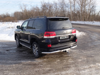 Защита задняя уголки 76 мм ТСС для Toyota Land Cruiser 200 Executive 2016-2021
